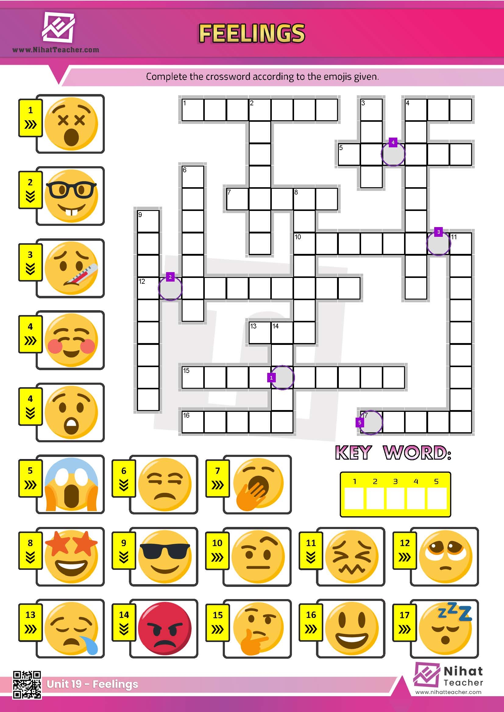 Unit 19 Feelings Crossword Free English Learning And Teaching Resources Free PDF Worksheets And Multiple Choice Tests Unit 19 Feelings Crossword Free English Learning And Teaching Resources Free PDF Worksheets And Multiple Choice Tests