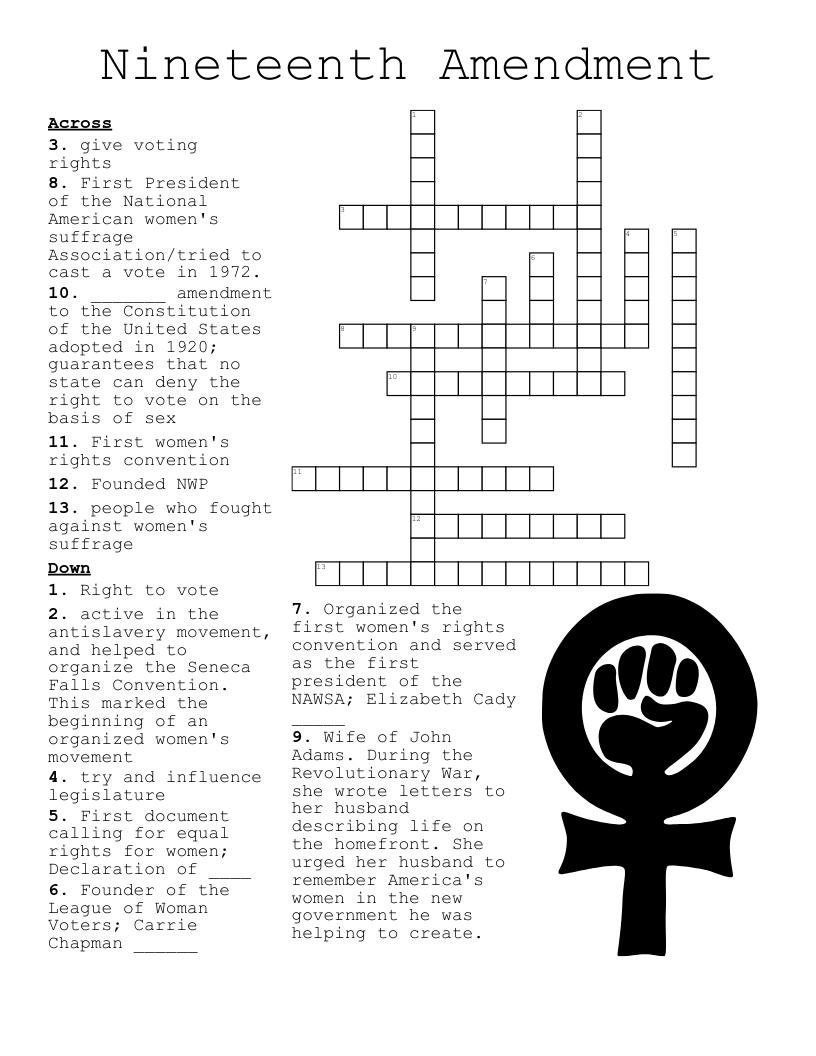 US History Crossword Puzzle WordMint