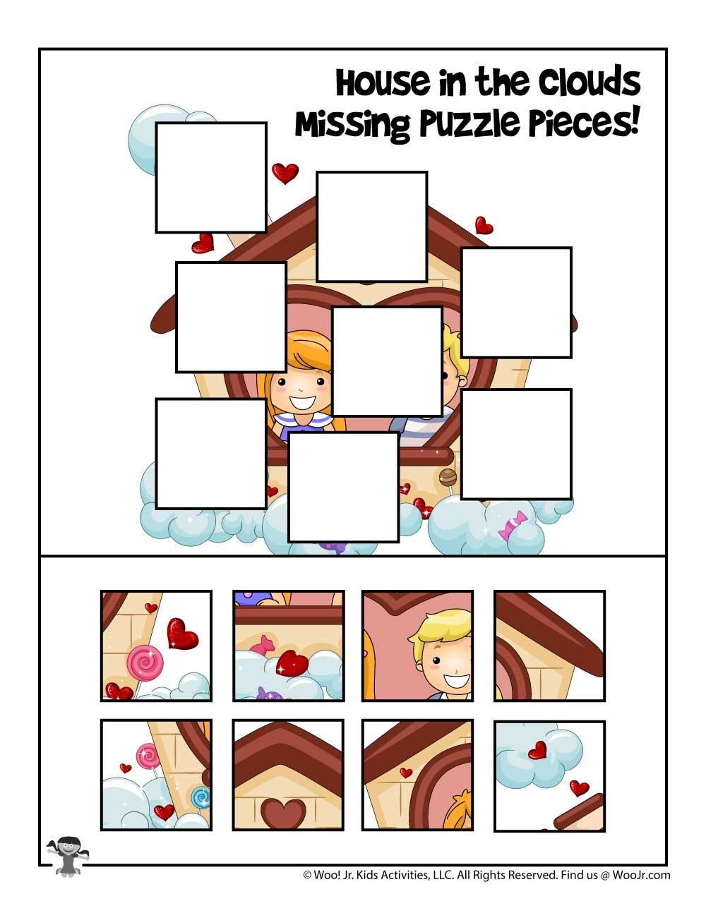 Valentine s Cut And Paste Puzzles Woo Jr Kids Activities Children s Publishing