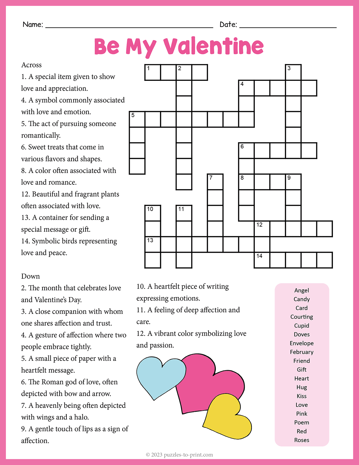 Valentine s Day Crossword