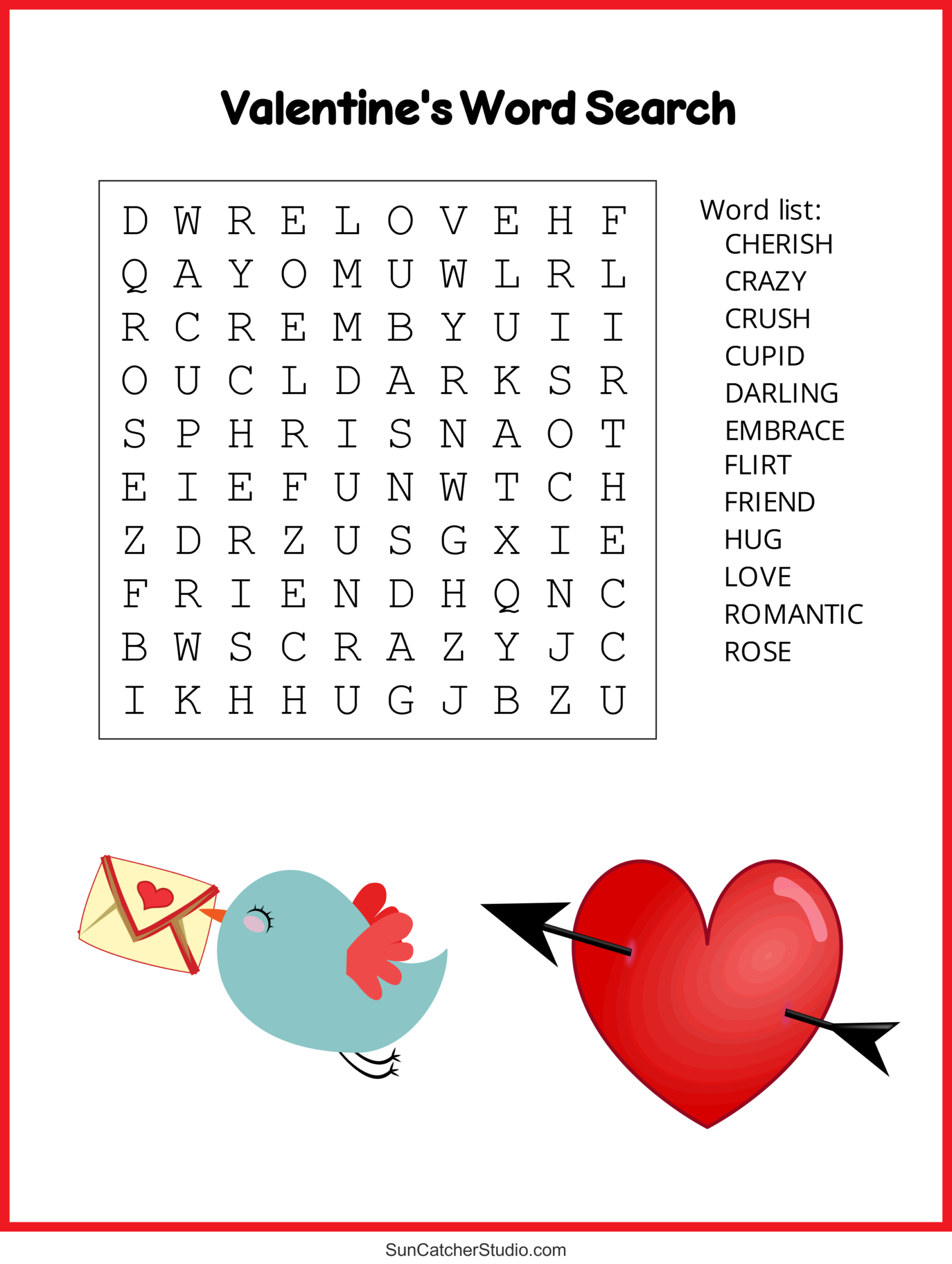 Valentine s Day Word Search Free Printable PDF Puzzles Free Printables Lettering SVG Files Tools Apps