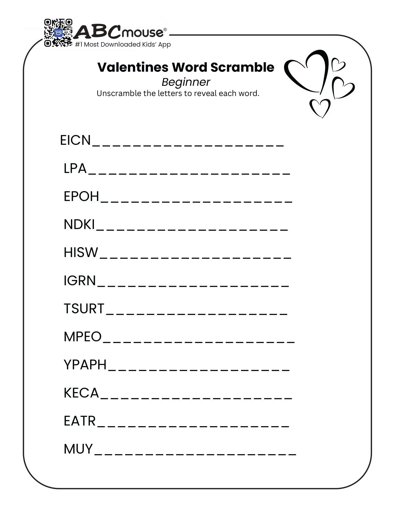 Valentine s Day Word Searches Word Scrambles Crossword Puzzles And More ABCmouse
