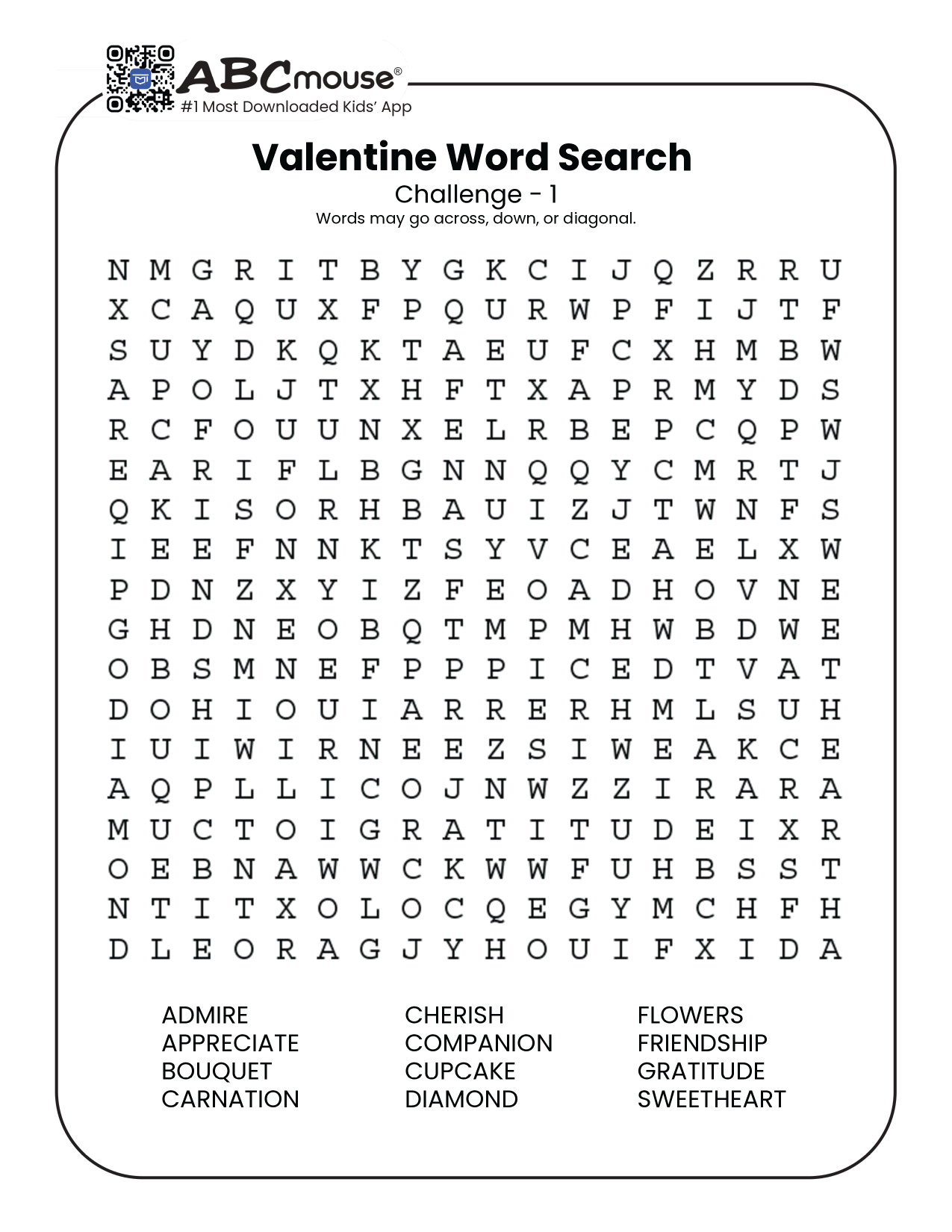 Valentine s Day Word Searches Word Scrambles Crossword Puzzles And More ABCmouse