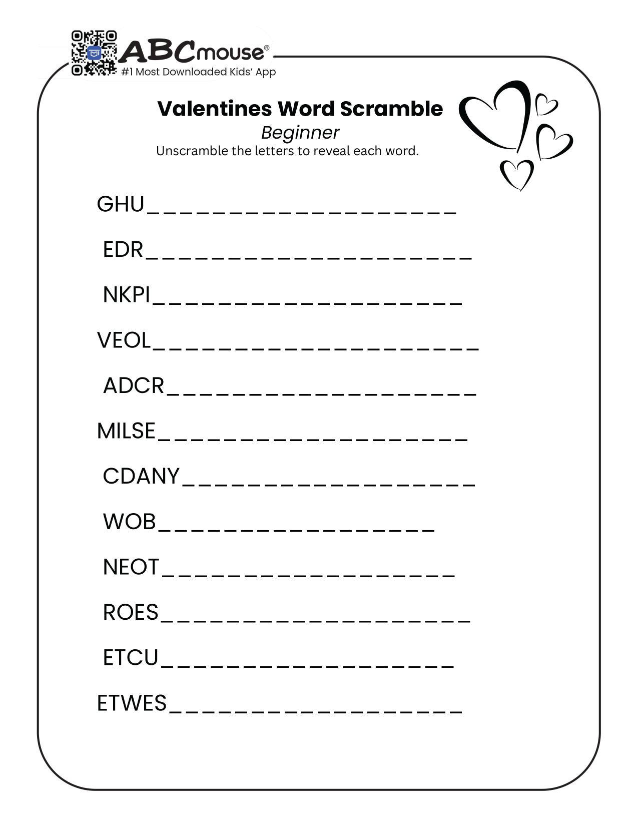 Valentine s Day Word Searches Word Scrambles Crossword Puzzles And More ABCmouse