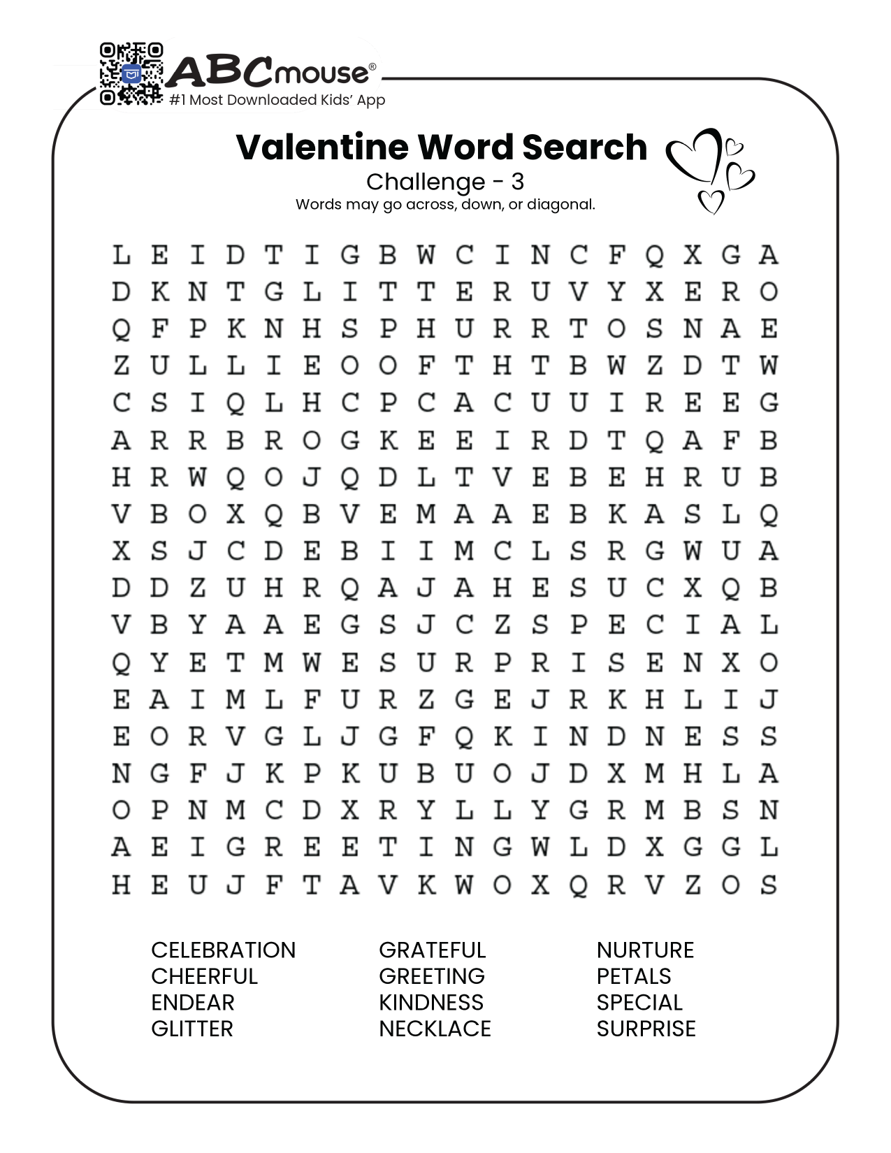 Valentine s Day Word Searches Word Scrambles Crossword Puzzles And More ABCmouse