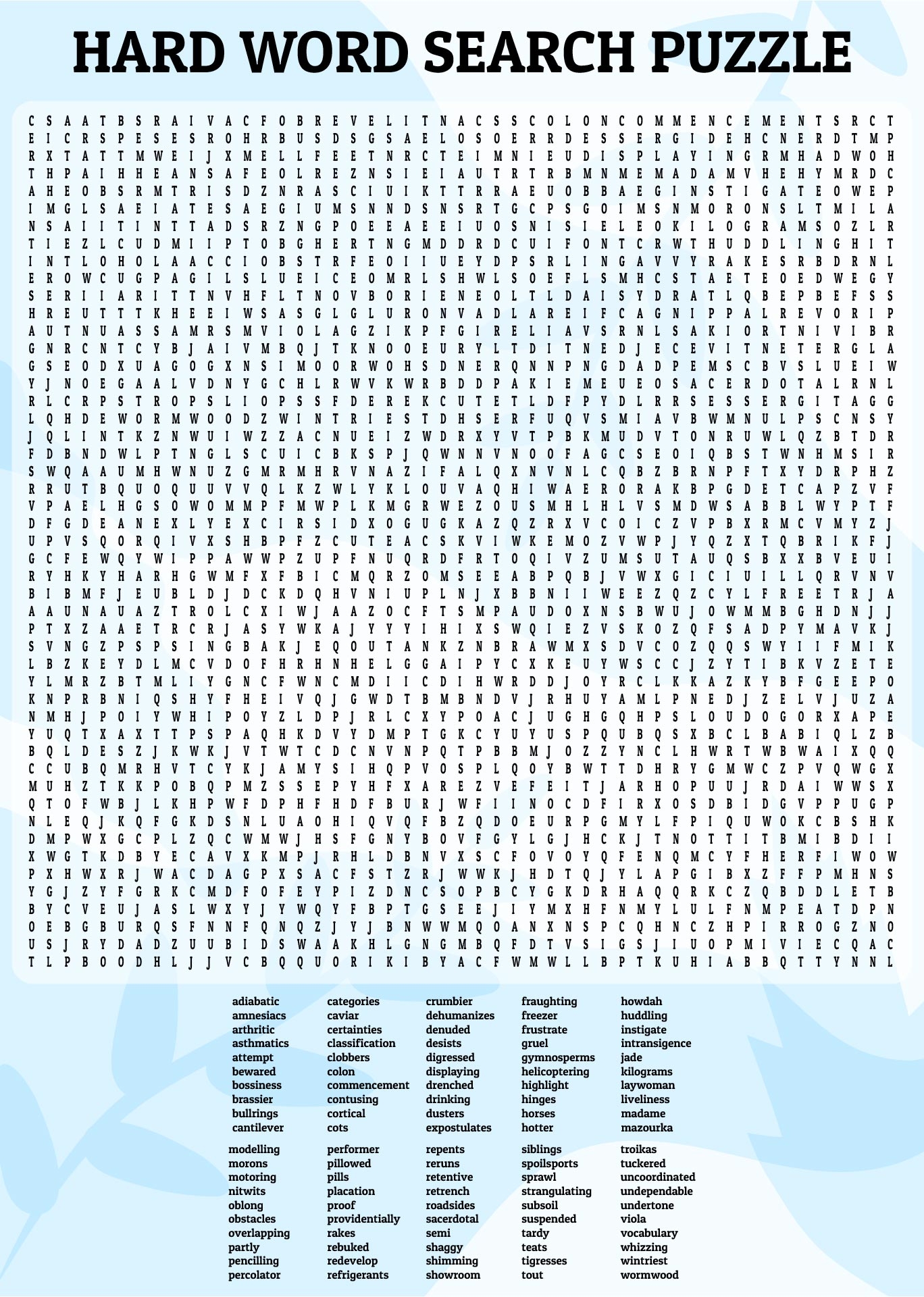 Very Hard Word Searches 10 Free PDF Printables Printablee