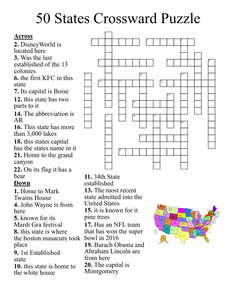 Western States Crossword WordMint