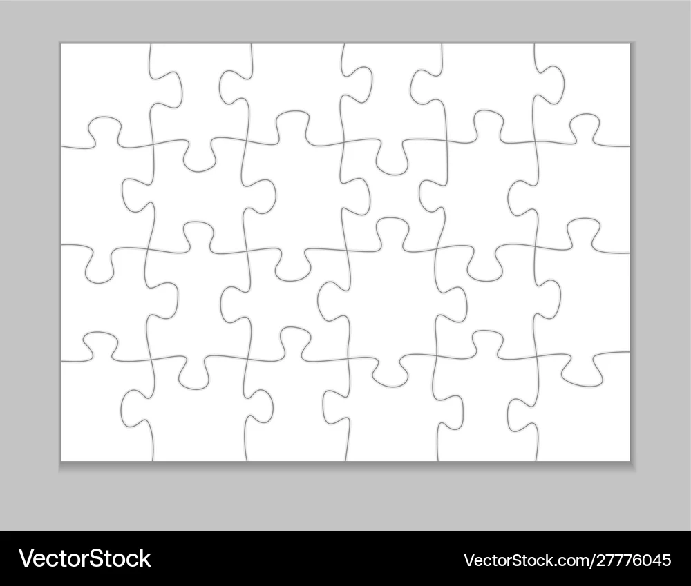 White Blank Puzzle Pieces Template Mockup Royalty Free Vector VectorStock