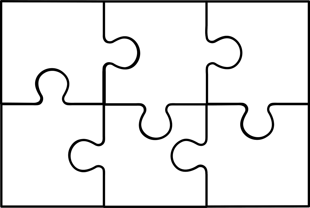 White Jigsaw Puzzle Of 6 Pieces Free Vector Clipart Images On Creazilla