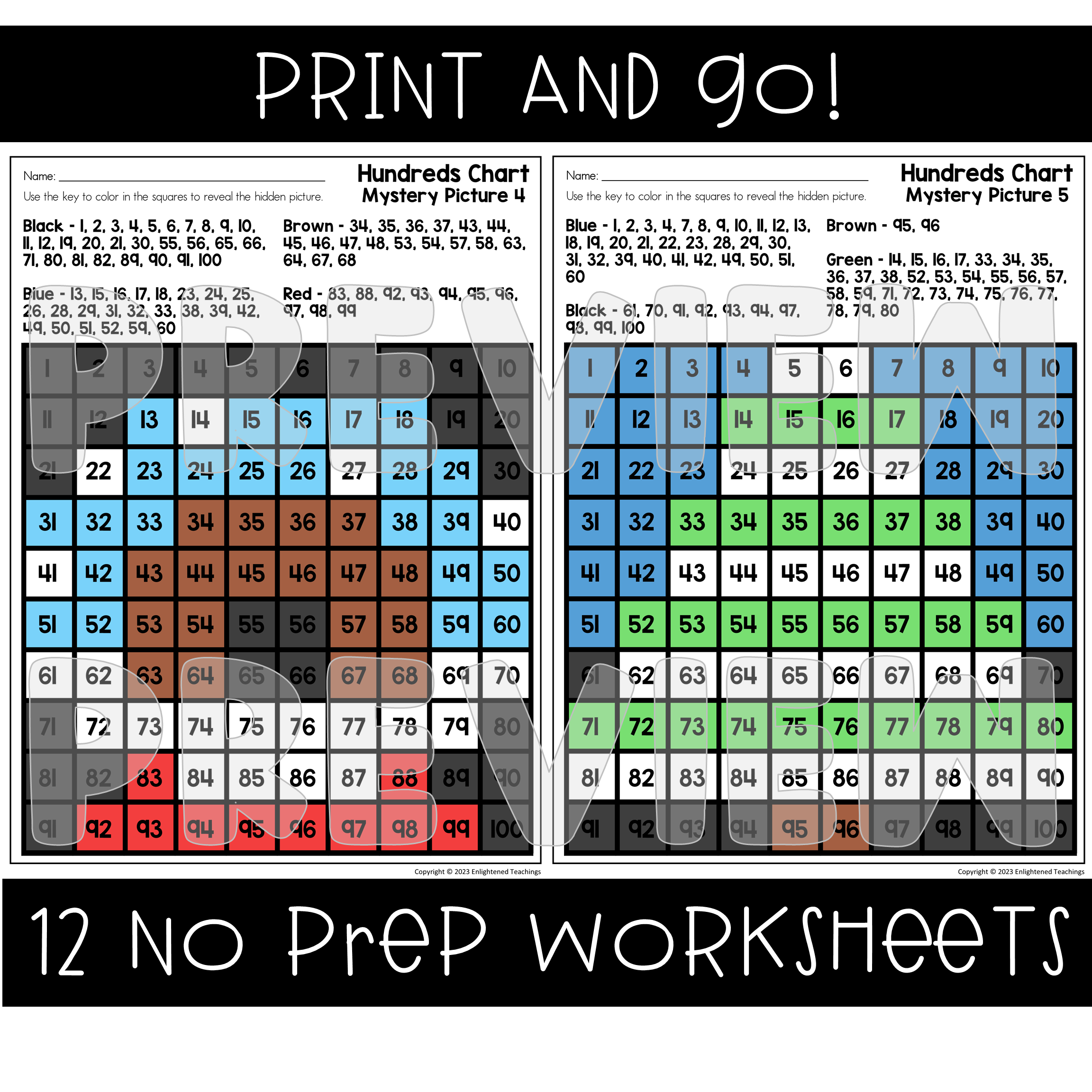Winter Hundreds Chart Mystery Pictures Puzzles Hundreds Chart Worksheets Made By Teachers
