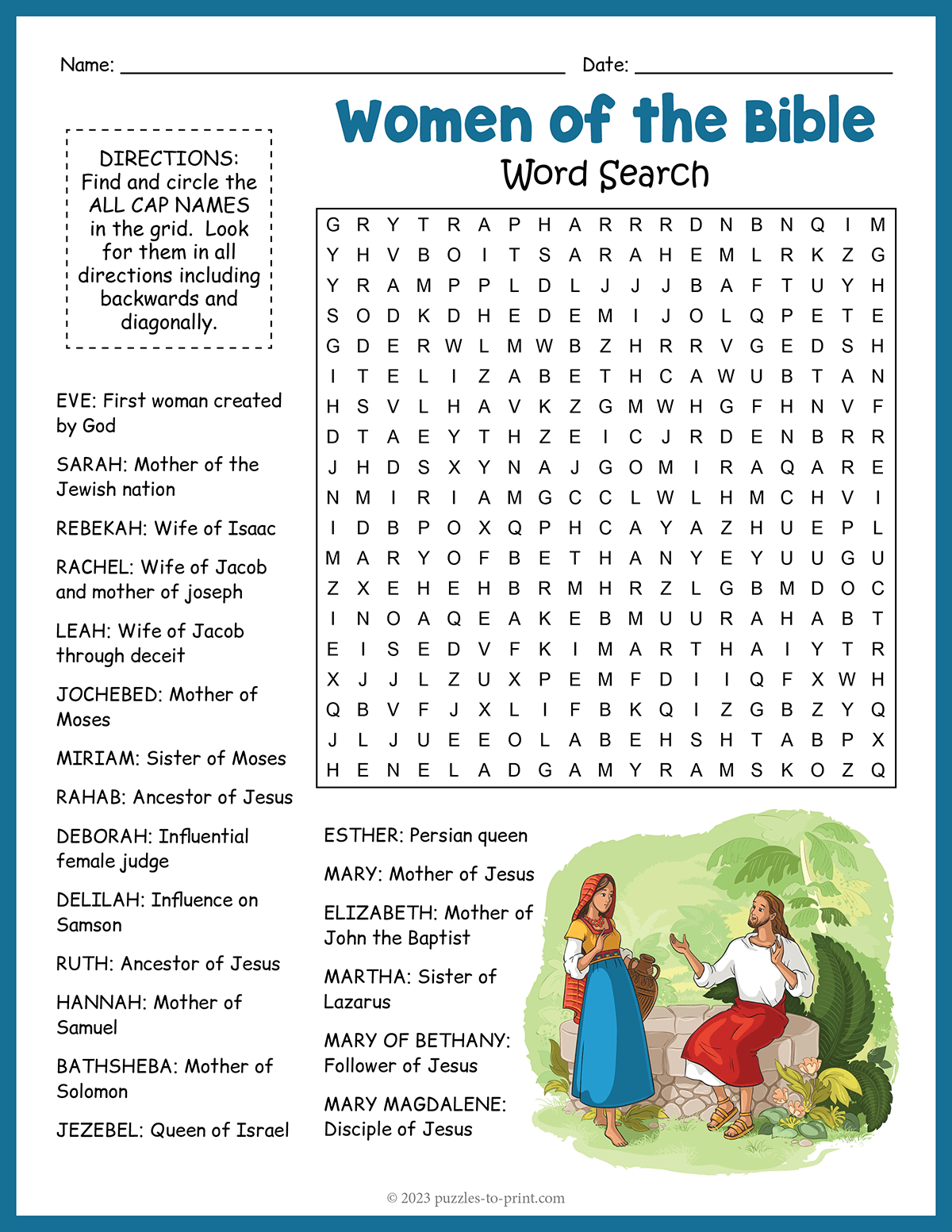 Women Of The Bible Word Search