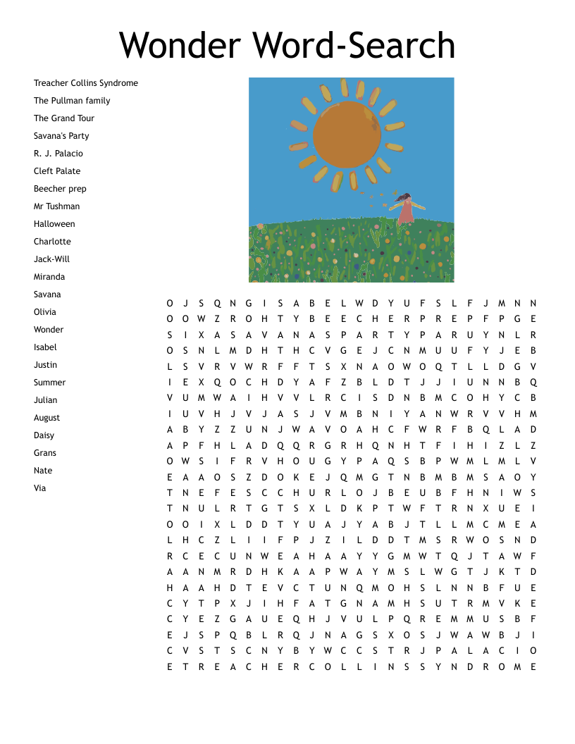 Wonder Word Search Word Search WordMint