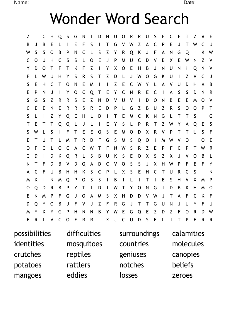 Wonderword Puzzles Printable Printable Party Favors