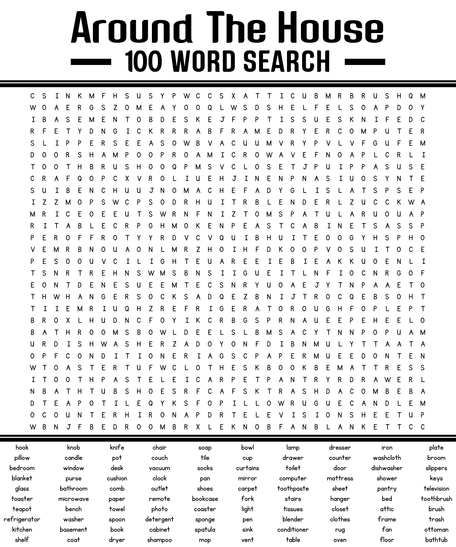 Word Search Printables Difficult