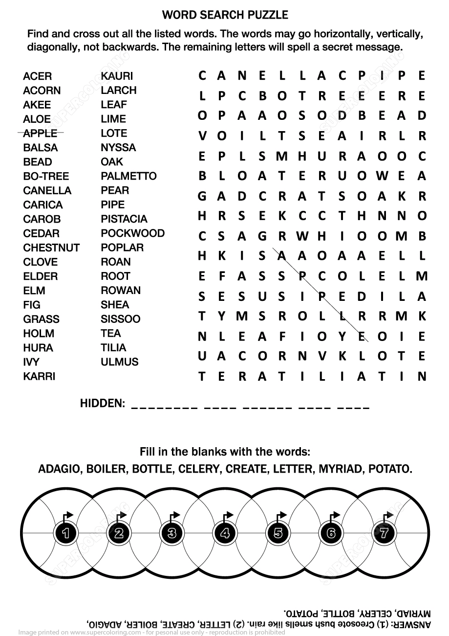 Word Search Puzzle For Adults Free Printable Worksheets