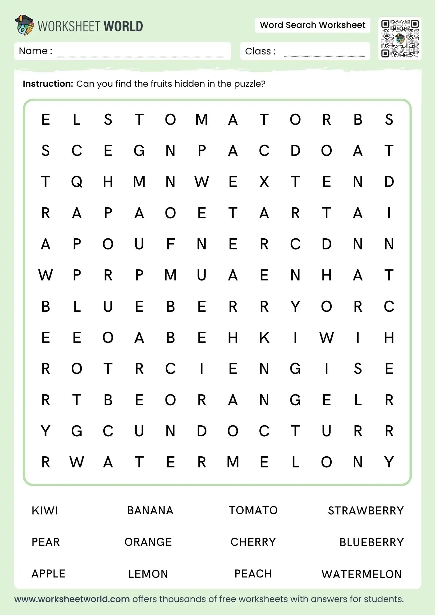 Word Search Worksheets Free PDF For Kids Worksheet World